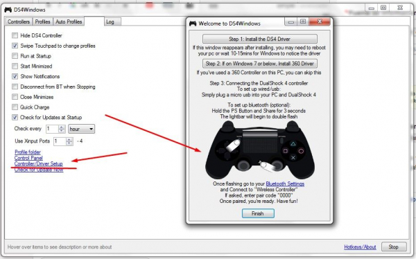 Dualshock-4 Bluetooth PC - краткое руководство пользователя с фото
